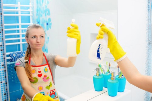 Cleaner preparing a property before a Brompton Cleaners service starts