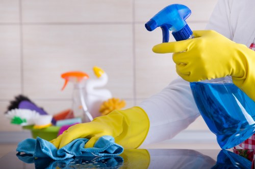 Brompton Cleaners staff member confirming a cleaning booking and details