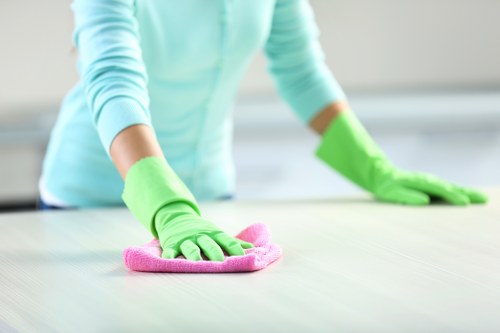 Brompton cleaning specialist performing a deep clean in a modern interior