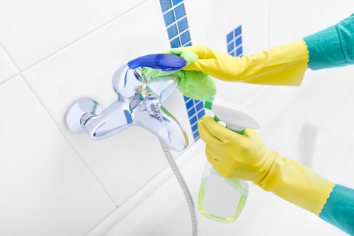 Brompton Cleaners maintaining a secure and well-organized cleaning workspace