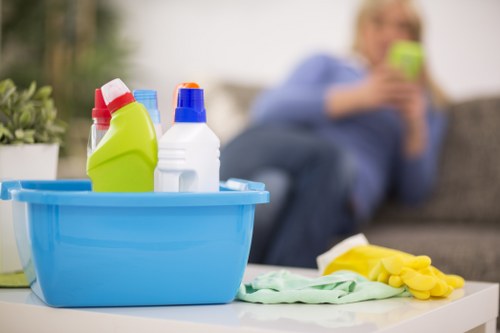 Team member representing the middle-stage quality process of Brompton Cleaners