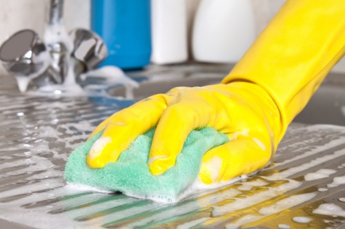 Safety-focused Brompton Cleaners team reviewing workplace risk procedures